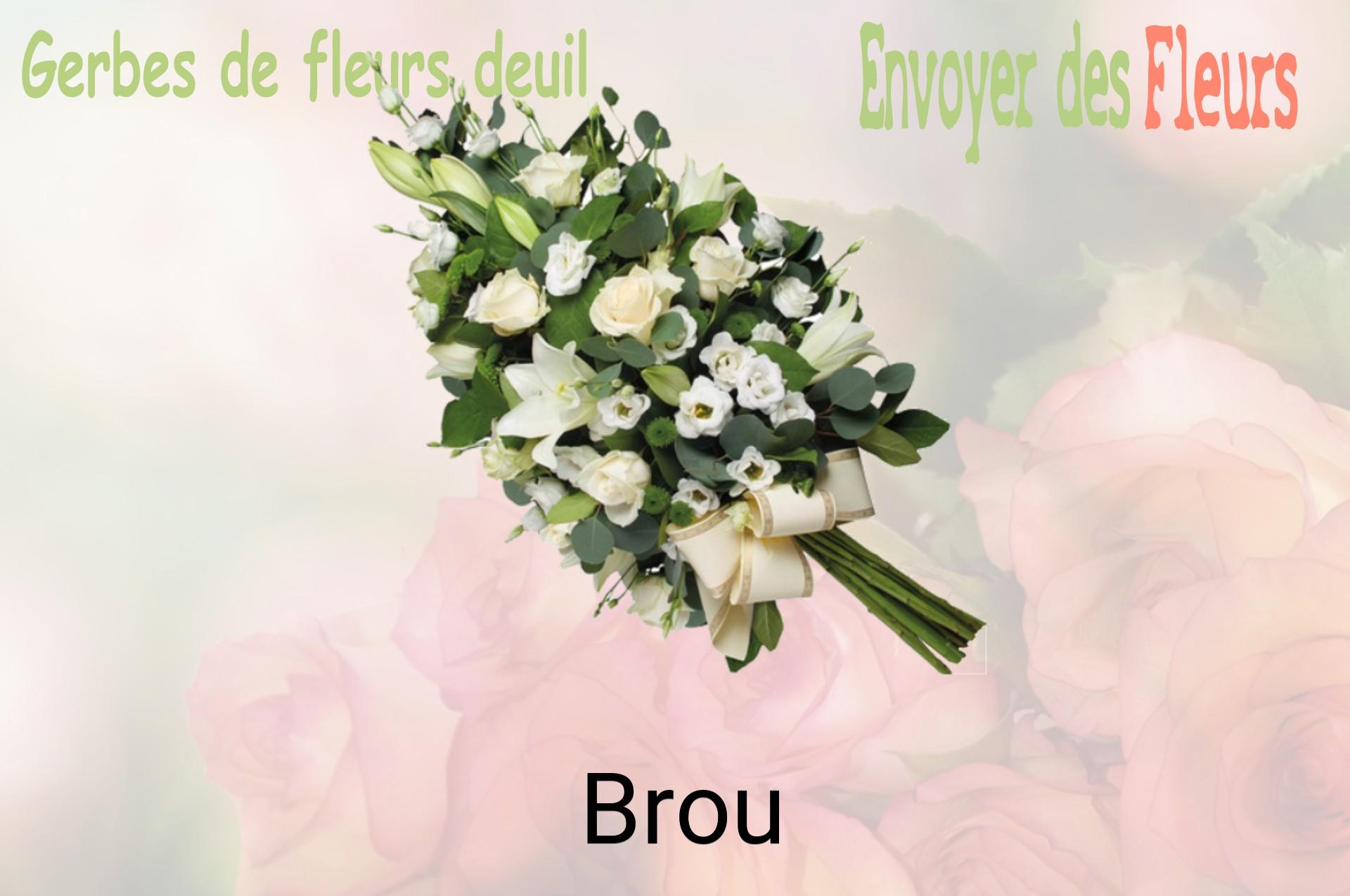 Gerbe de fleurs de deuil livrée à Brou